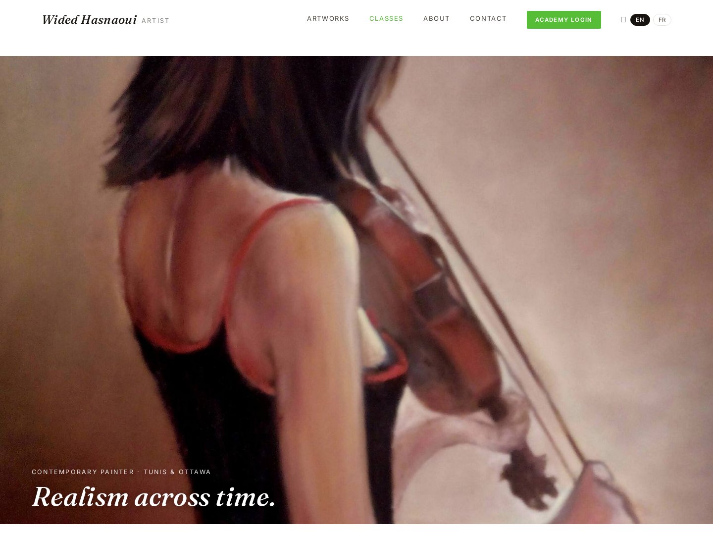 Wided Hasnaoui — Bilingual artist website